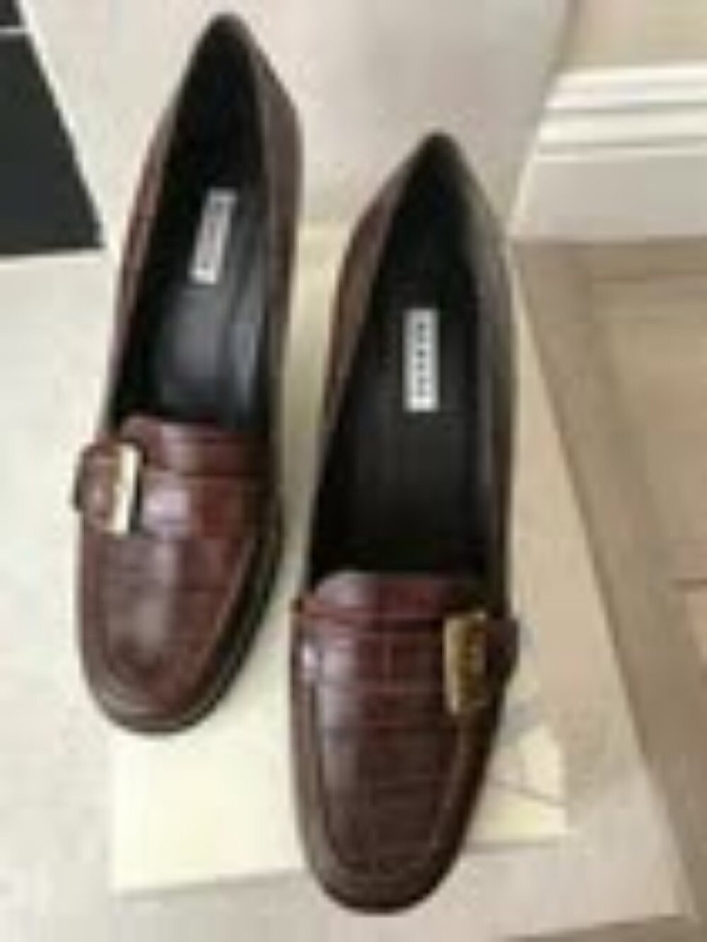 ALFANI CECILE Oxford Heels Classic Dark Brown Pebbled Leather NEW